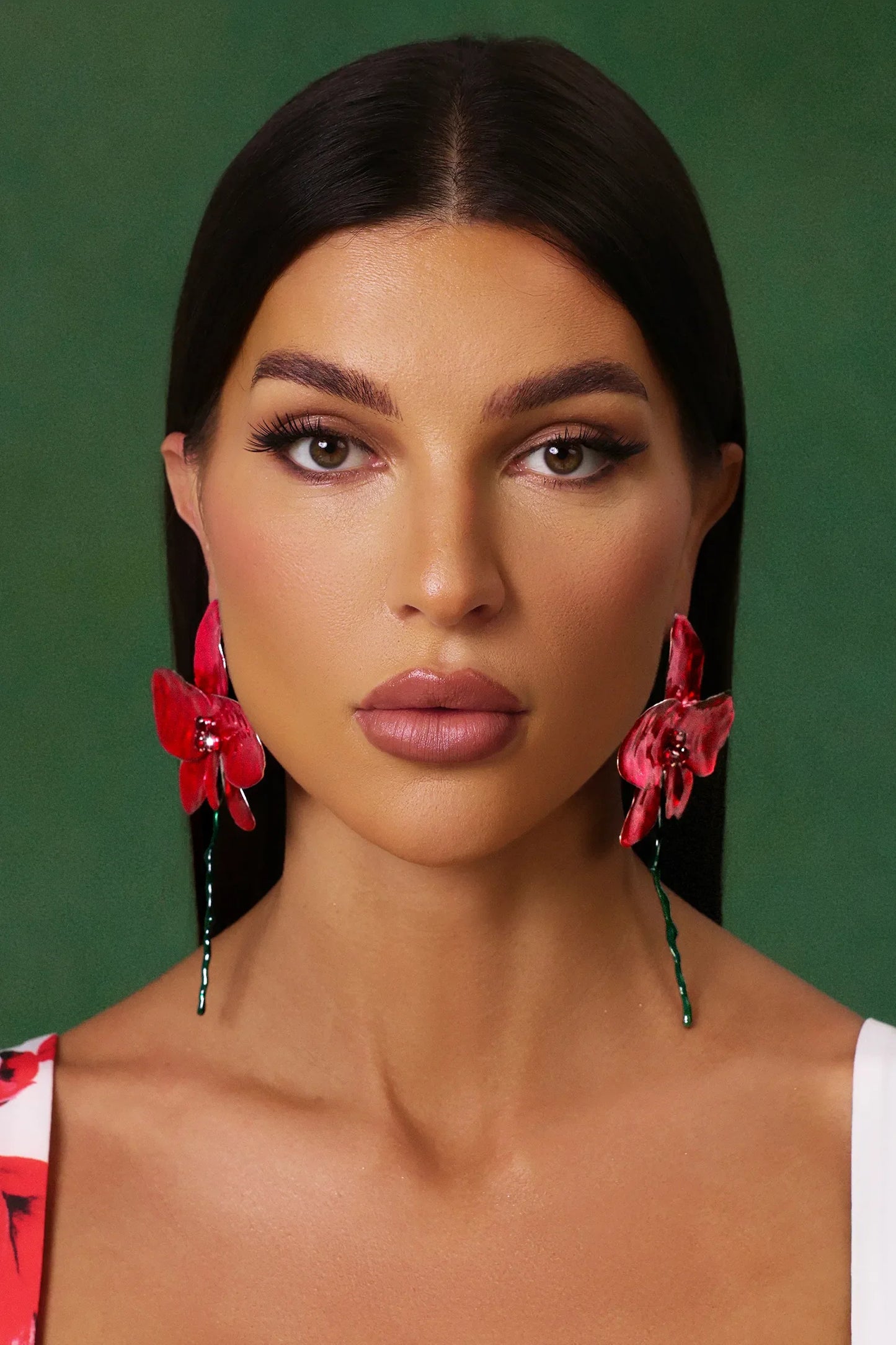 Pendientes Lilia Orquídea Roja
