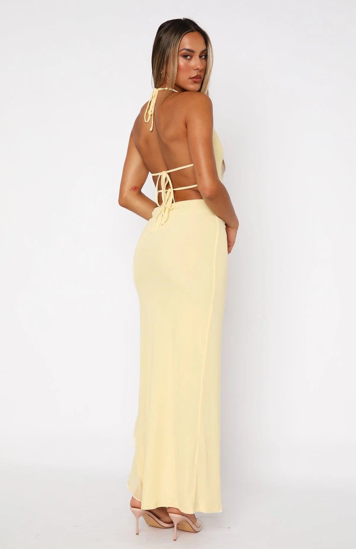 Vestido de volantes Amarillo