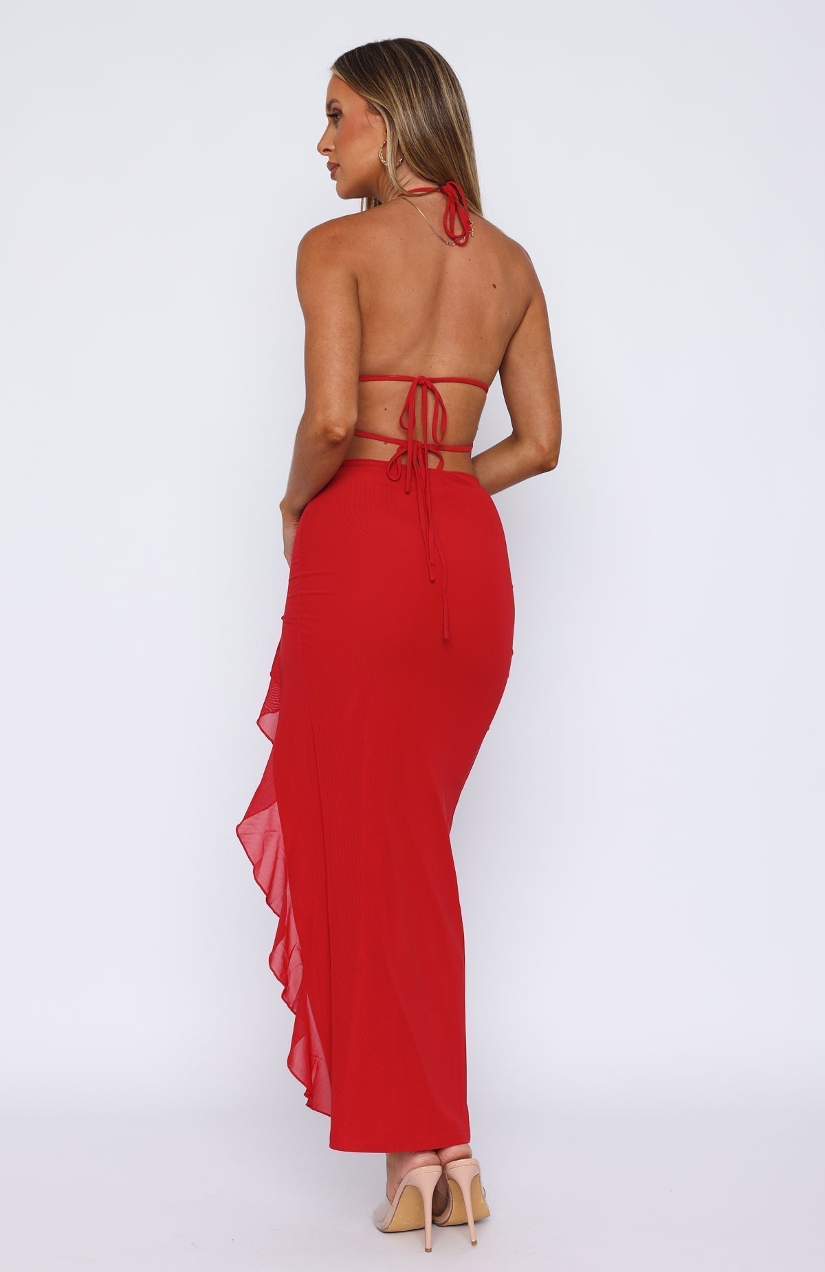 Vestido de volantes Rojo