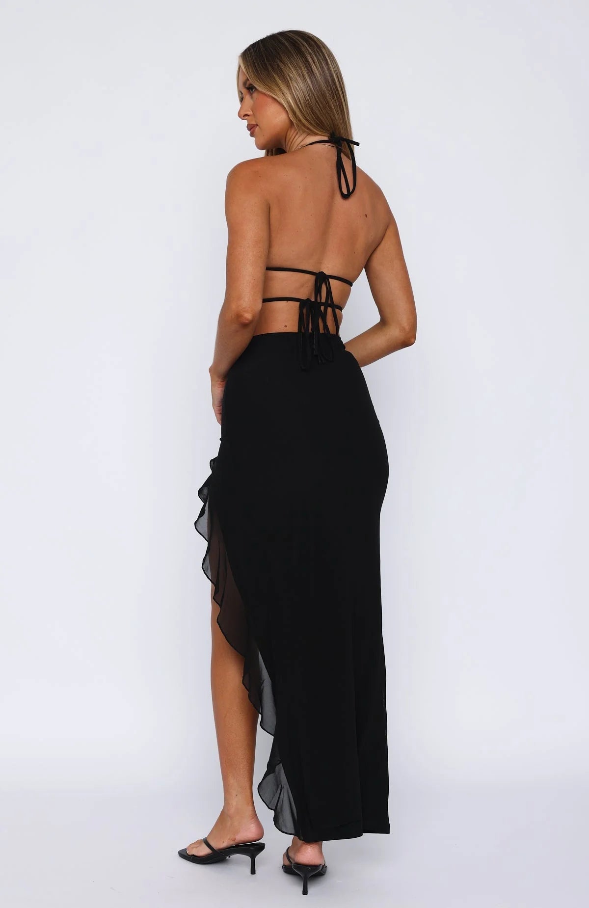 Vestido de volantes Negro