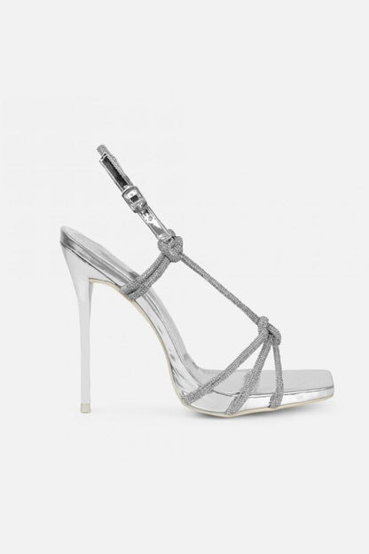 Tacones Plateados de brillo Argenté