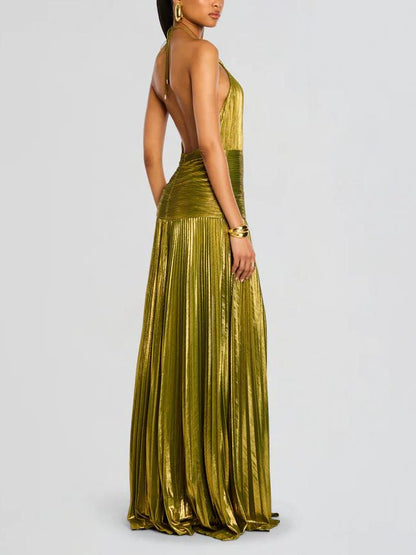 Vestido Thalia Metálico