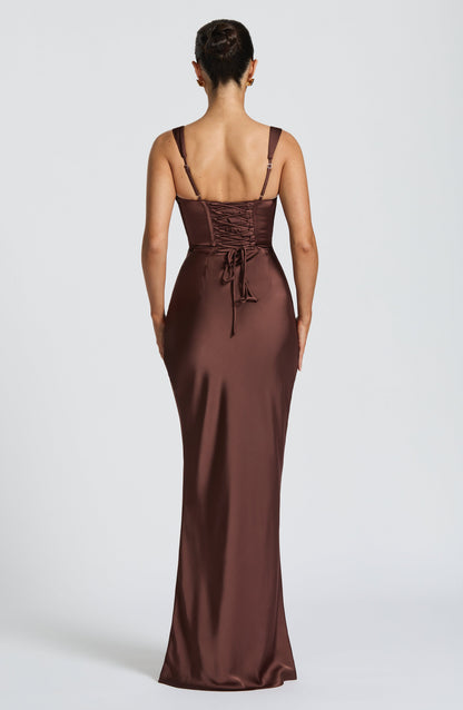 Vestido Calanthe Marrón