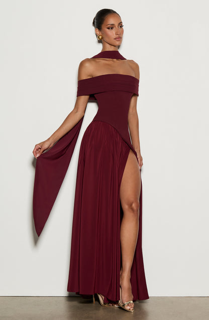 Vestido Delilah-Burdeos