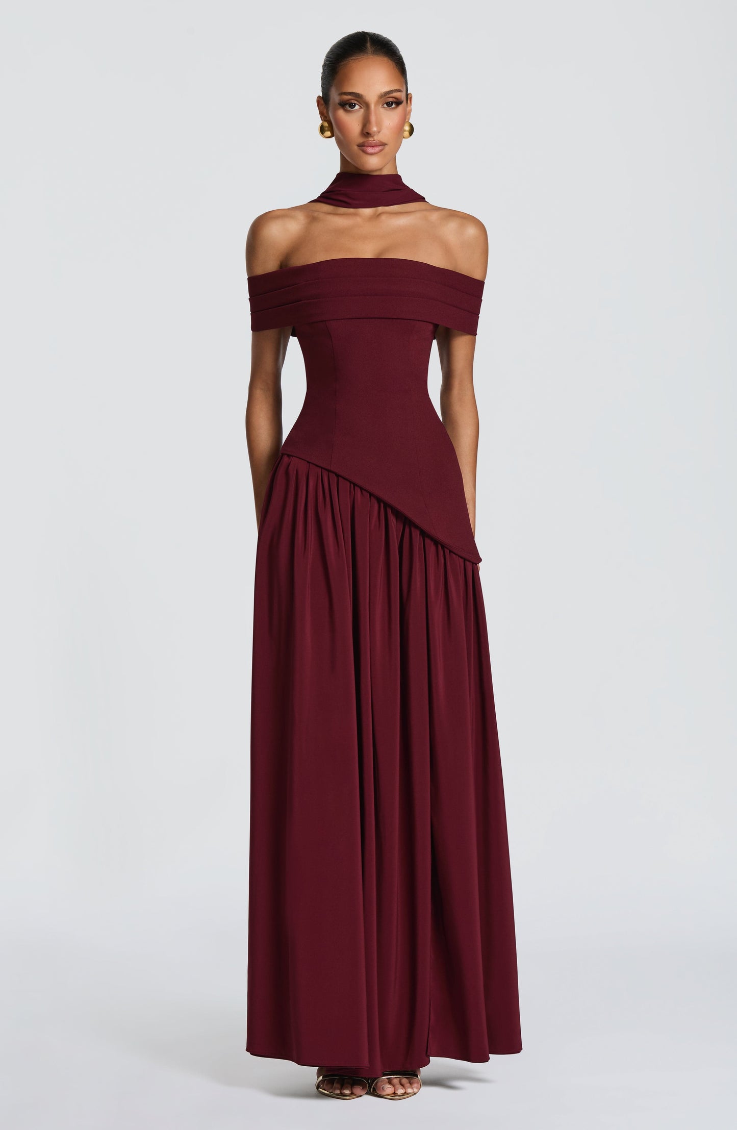Vestido Delilah-Burdeos
