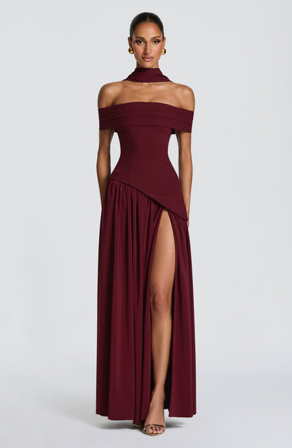 Vestido Delilah-Burdeos