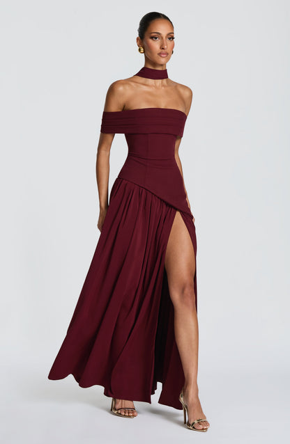 Vestido Delilah-Burdeos