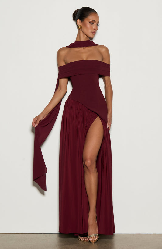 Vestido Delilah-Burdeos