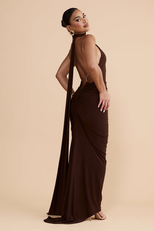 Vestido Constantina Marrón